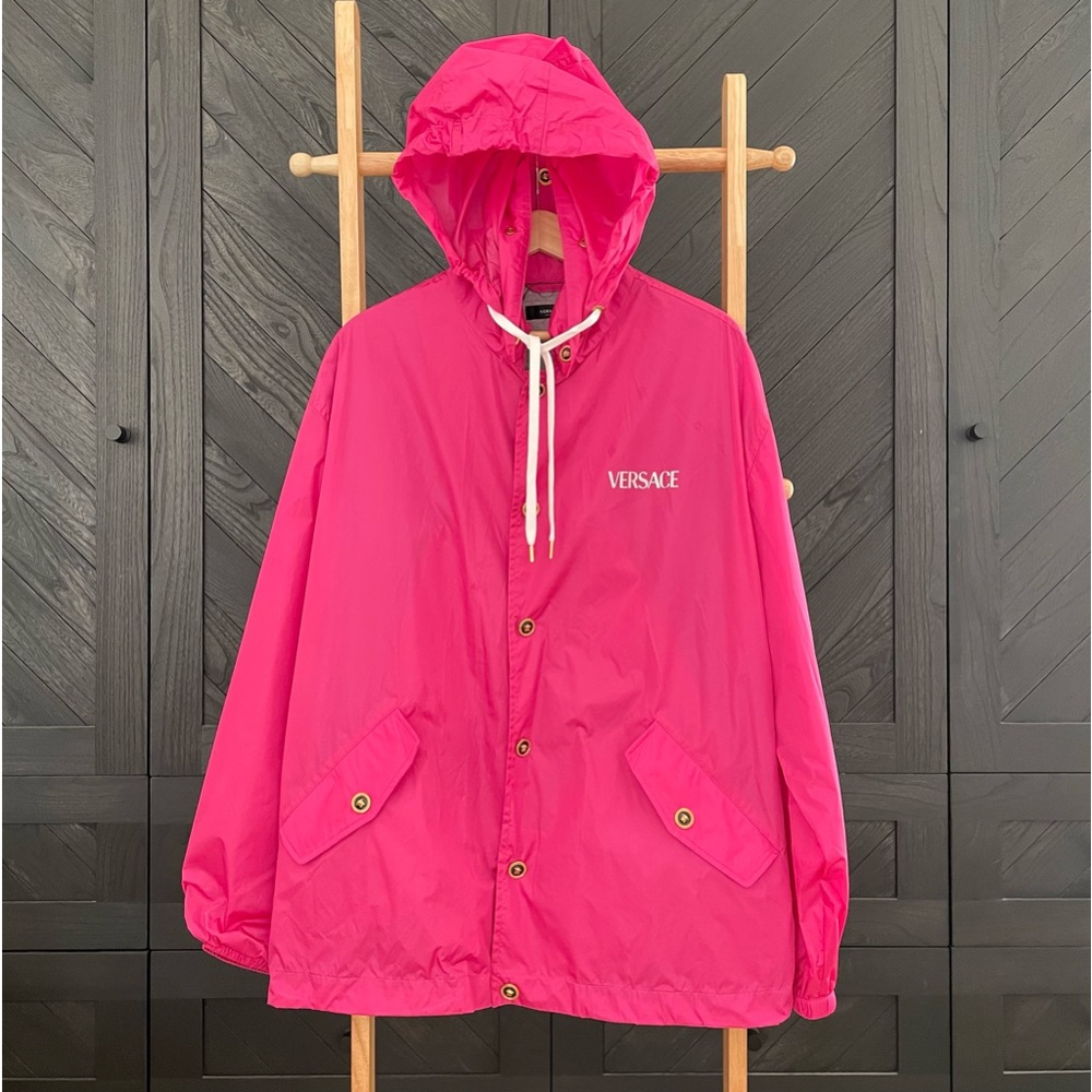 Versace light windbreaker jacket with Medusa buttons. Authentic Guarantee